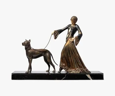 Schuler Auktionen AG - Georges Gori, Figurengruppe "Dame mit Dogge"