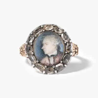 Schuler Auktionen AG - Antiker Diamant-Ring mit Portraitminiatur