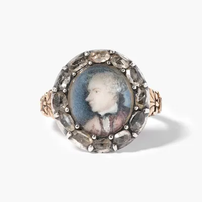 Schuler Auktionen AG - Antiker Diamant-Ring mit Portraitminiatur