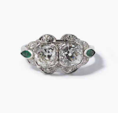 Schuler Auktionen AG - Art Déco Diamant-Smaragd-Ring