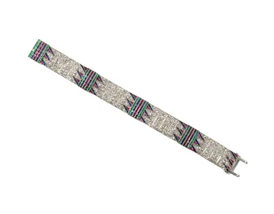 Schuler Auktionen AG - Sehr seltenes Art Déco Edelstein-Bracelet