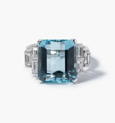 Schuler Auktionen AG - Aquamarin-Diamant-Ring