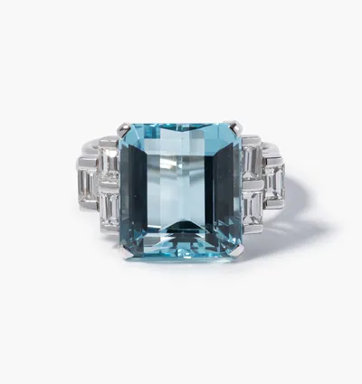 Schuler Auktionen AG - Aquamarin-Diamant-Ring