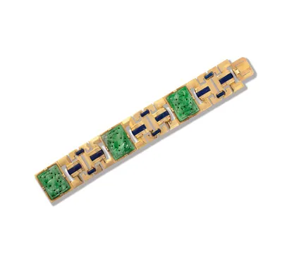 Schuler Auktionen AG - Lacloche Frères Art Déco Jade-Email-Bracelet 