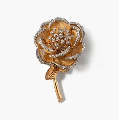 Schuler Auktionen AG - Elegante "En-tremblant"-Diamant-Brosche