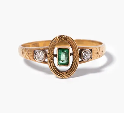 Schuler Auktionen AG - Antiker Smaragd-Diamant-Ring